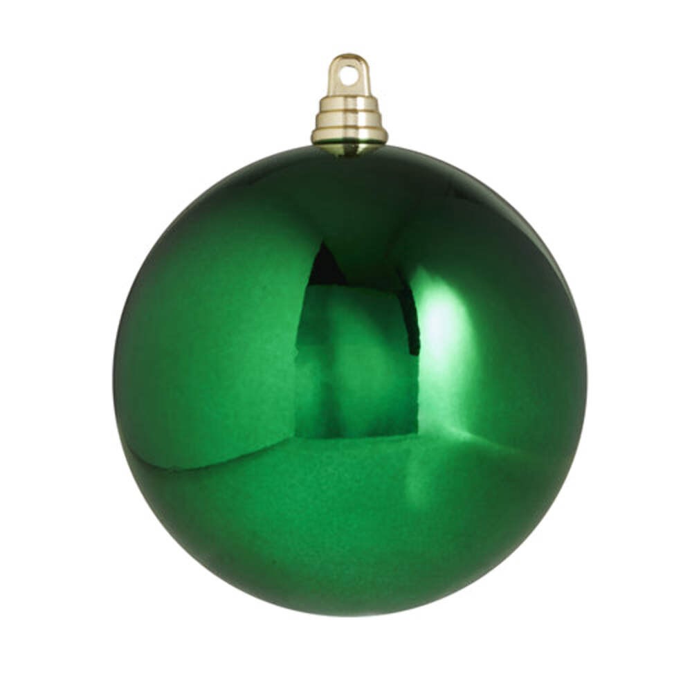 Shiny Dark Green Ball Shatterproof Ornament 6 Inch Diameter