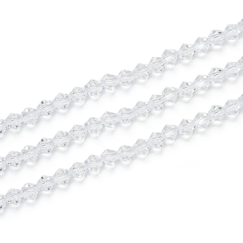 5 strands Czech Faceted Bicone Crystal Loose Glass Beads Spacer Bulk 4mm (0.1...