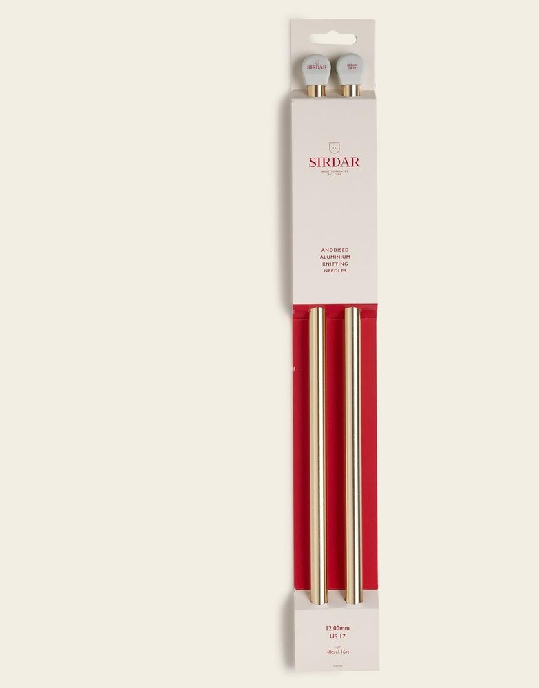 Sirdar Knitting Needles 12.00mm/ US 17 - Anodised Aluminium. length 16''/40cms