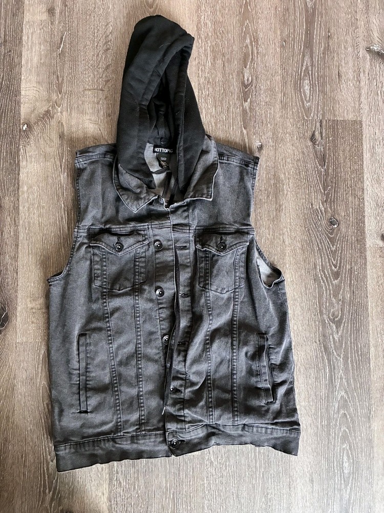 Hot Topic Black Denim Jacket Vest for Men Size Medium-image