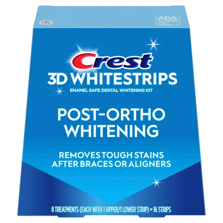 Crest 3D Whitestrips Post-Ortho Whitening 16 Strips Exp 06/12/2027