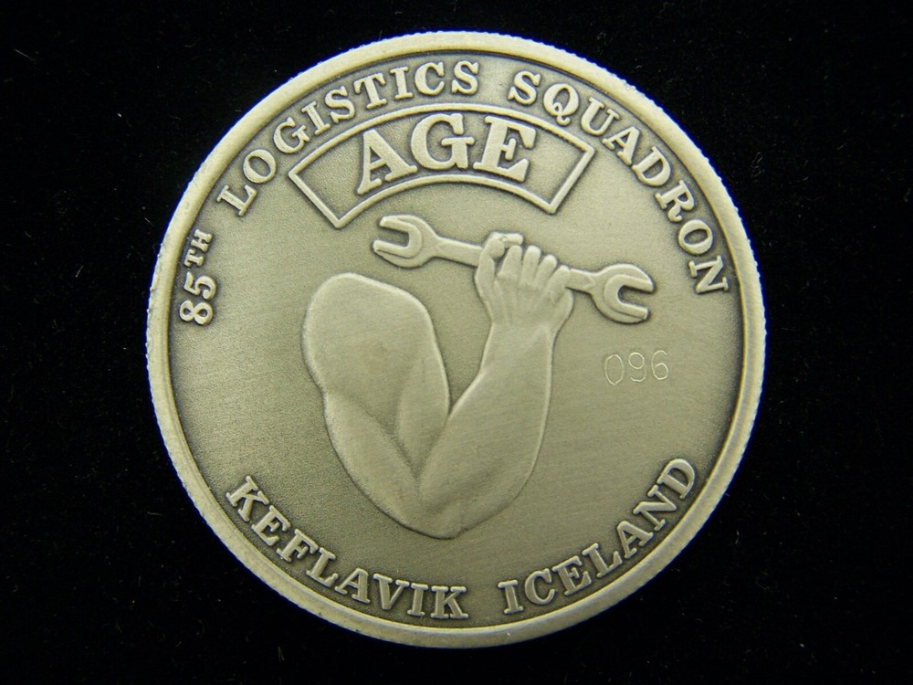 85th Logistics Squadron AGE Keflavik Iceland USAF Challenge Coin Serialized-image