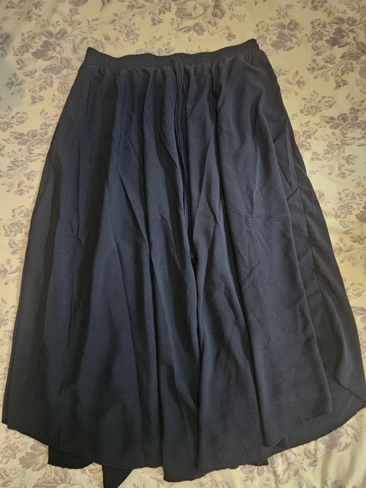Women's Shein Curve Skirt Size 1x Midi Length Navy Blue Elastic Waist