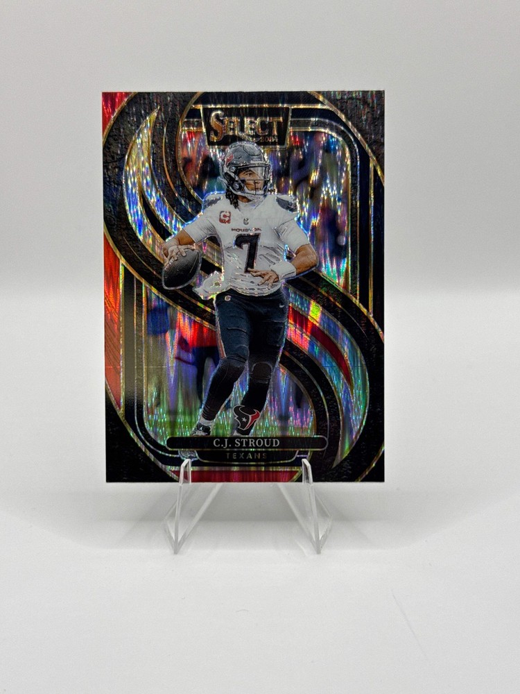 C.J. Stroud #128 Red Black Prizm Shock Premier Level - Color Match!