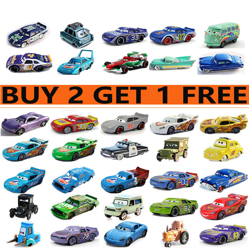 Kids Toys Lightning McQueen Diecast Model Car 1:55 Disney Pixar Cars Lot Loose