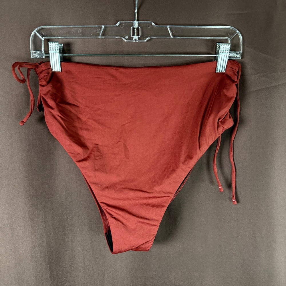 Lands End Womens Solid Ruched Bikini Bottom 8