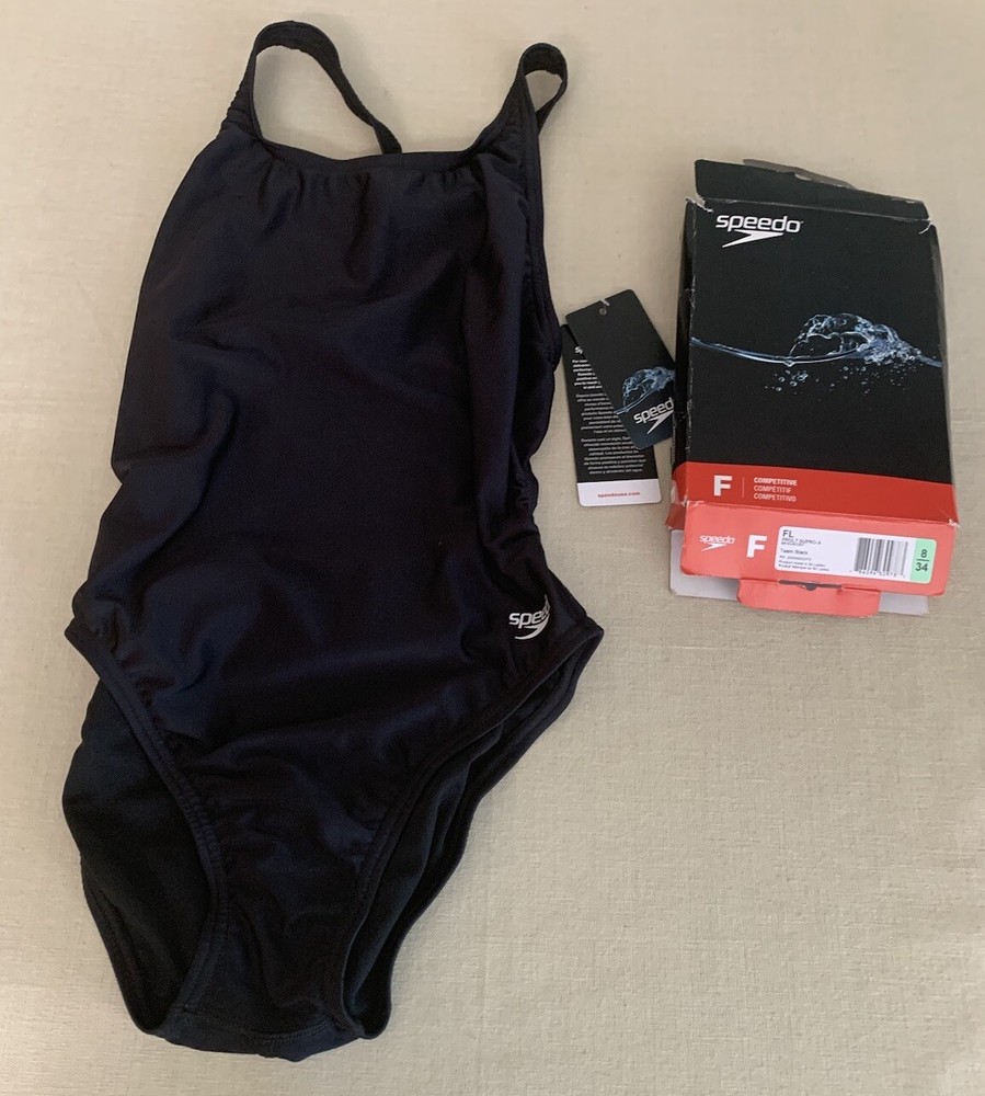 Speedo Women's Swimsuit One Piece ProLT Super Pro Solid Adult, Black, 8/34