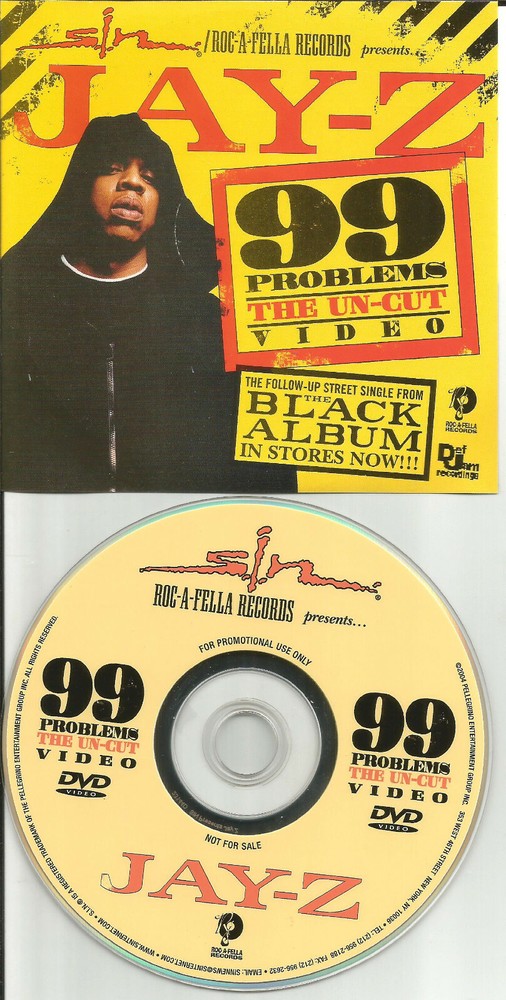 JAY Z 99 Problems UN CUT VIDEO PROMO DVD 2004 MINT USA SPECIAL PACKAGING