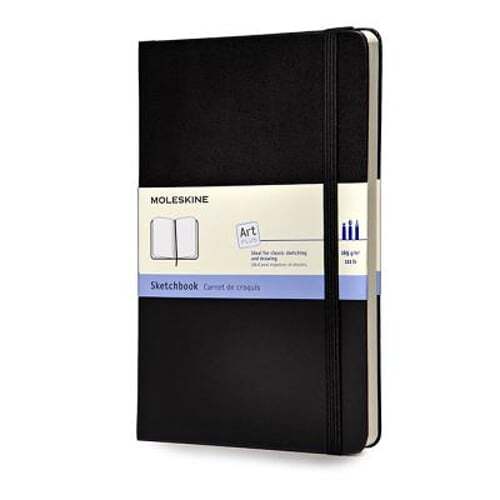 Moleskine Art Plus Sketchbook Large Plain Black Hard Cover 5x8.25 New