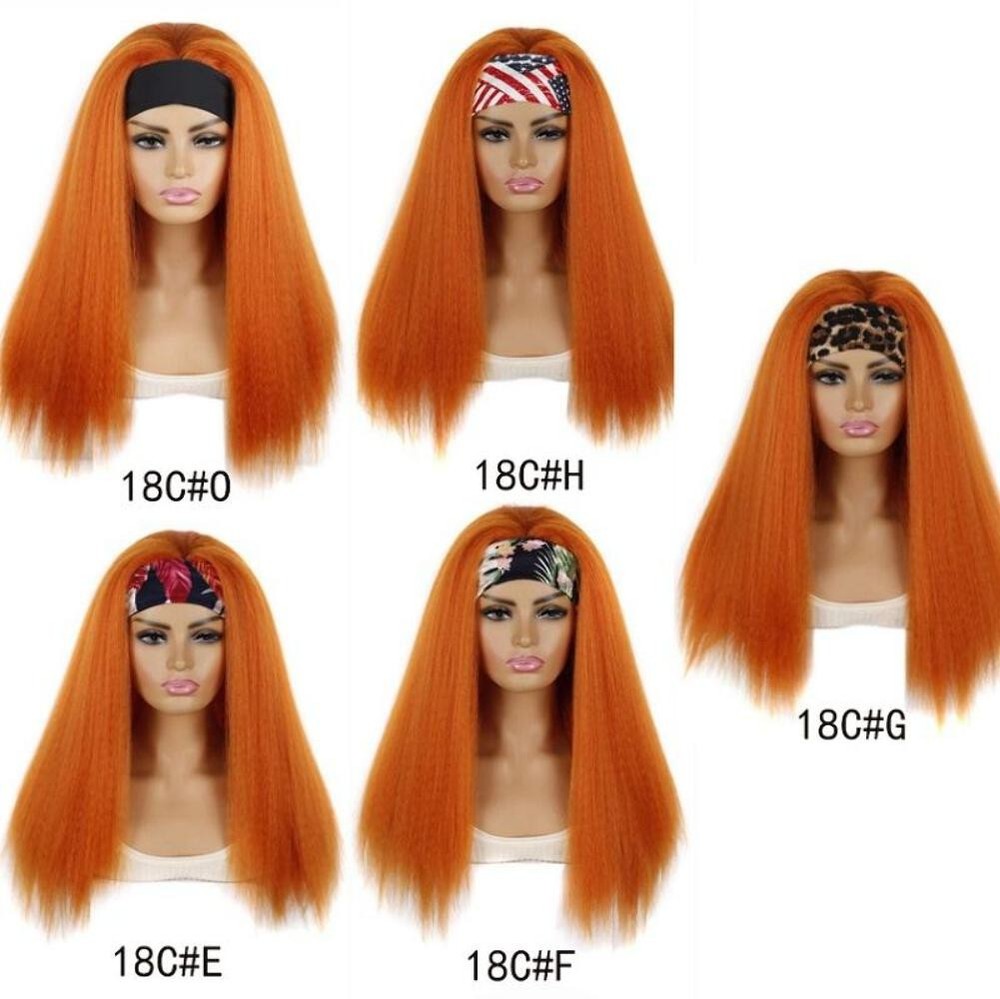 NNEIDS 18C O Long Hair Turban Headband With Corn Beard Wig