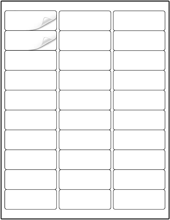 3000 Amazon FBA Labels 30UP 2.625x1 Inch 100 Sheets 30 Per Sheet-image