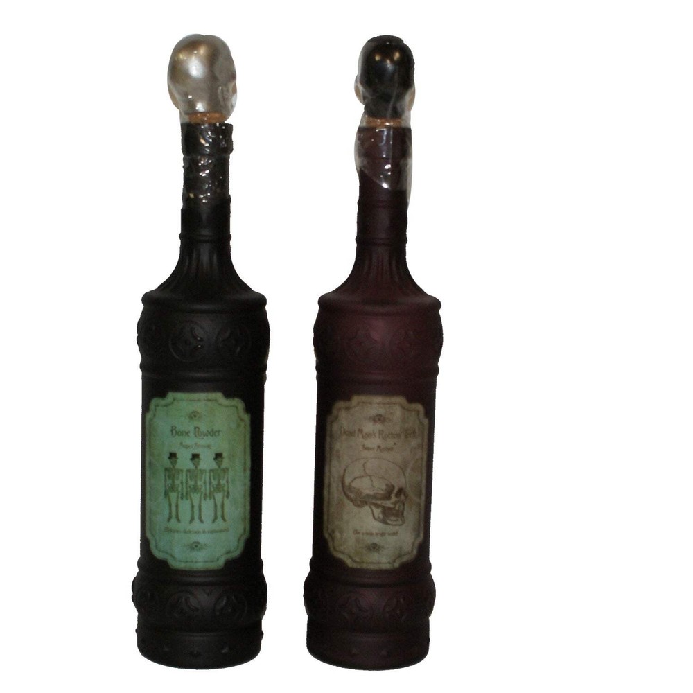 37694 - Set Of 2 Large Potion Bottles Decorative |H-12|