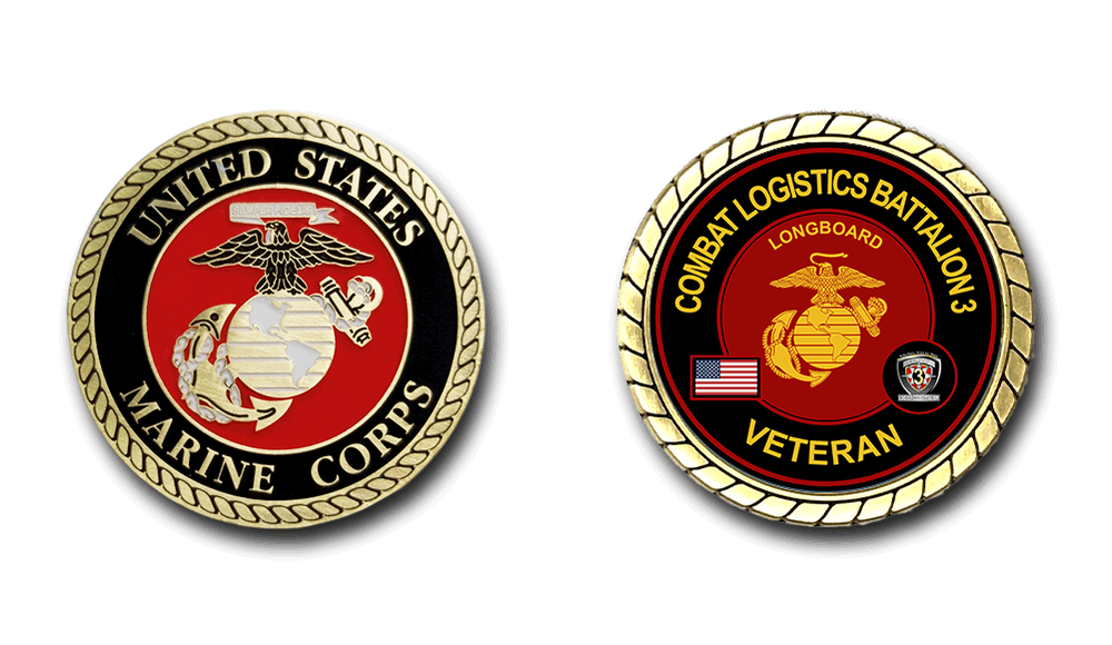Combat Logistics Battalion 3 Veteran Challenge Coin Officially Licensed