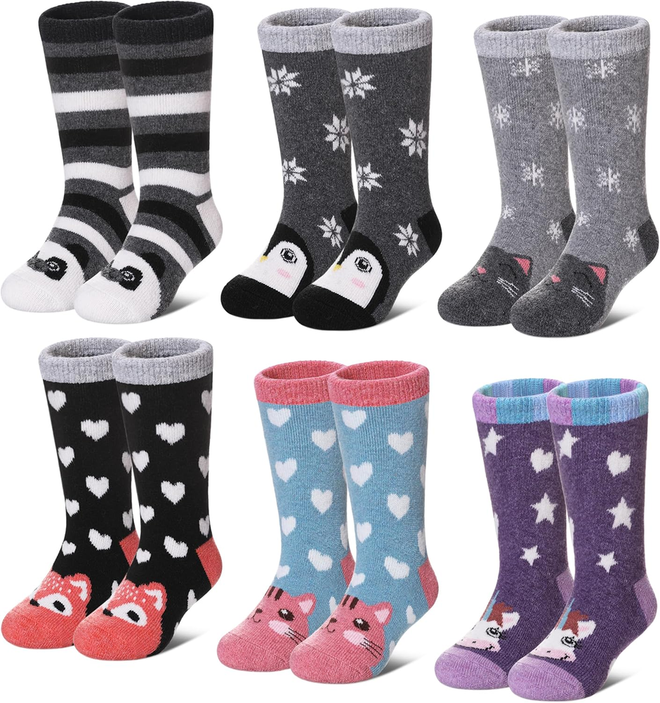 LANLEO Kids Wool Socks for Toddlers Boys Girls Hiking Winter Warm Cozy Thick Hea