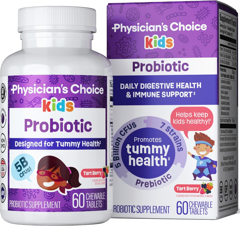 Probiotics for Kids - 7 Diverse Strains, Organic Prebiotics, Vitamins & Miner...