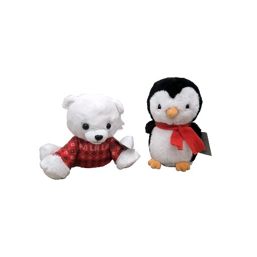 Hallmark POLAR BEAR (Fa La La Red Sweater) & PENGUIN (Red Scarf) Christmas Plush