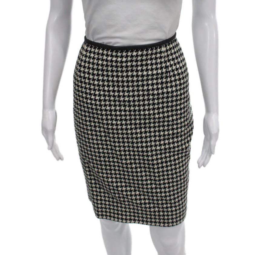 Brooks Brothers Womens Straight Pencil Wool Check Knee Length Skirt Zip Size 12Free Shipping in US $100+ Orders | $6.95 Orders Below