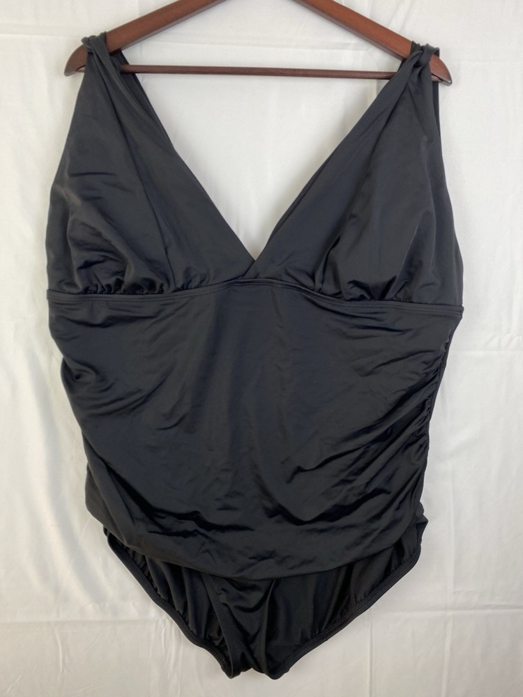Time and True One Piece Swim Suit Women Plus Size 3X  Black 24/26W