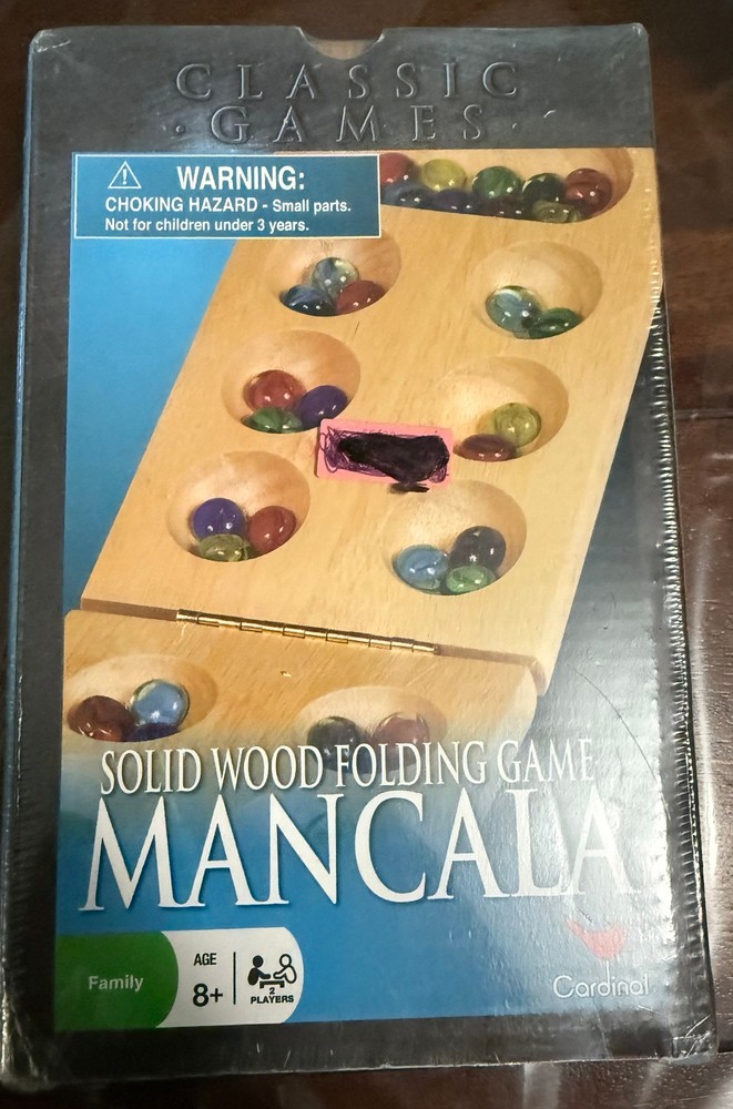 NEW Mancala Solid Wood Folding Game by Cardinal