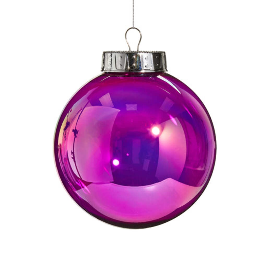 Shatterproof Seamless Purple Iridescent Ball Ornament 8