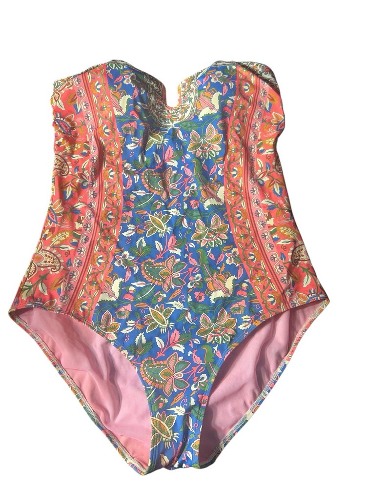 BODEN u Bar Swimsuit Delft Paisley Vine Women size 14  straple