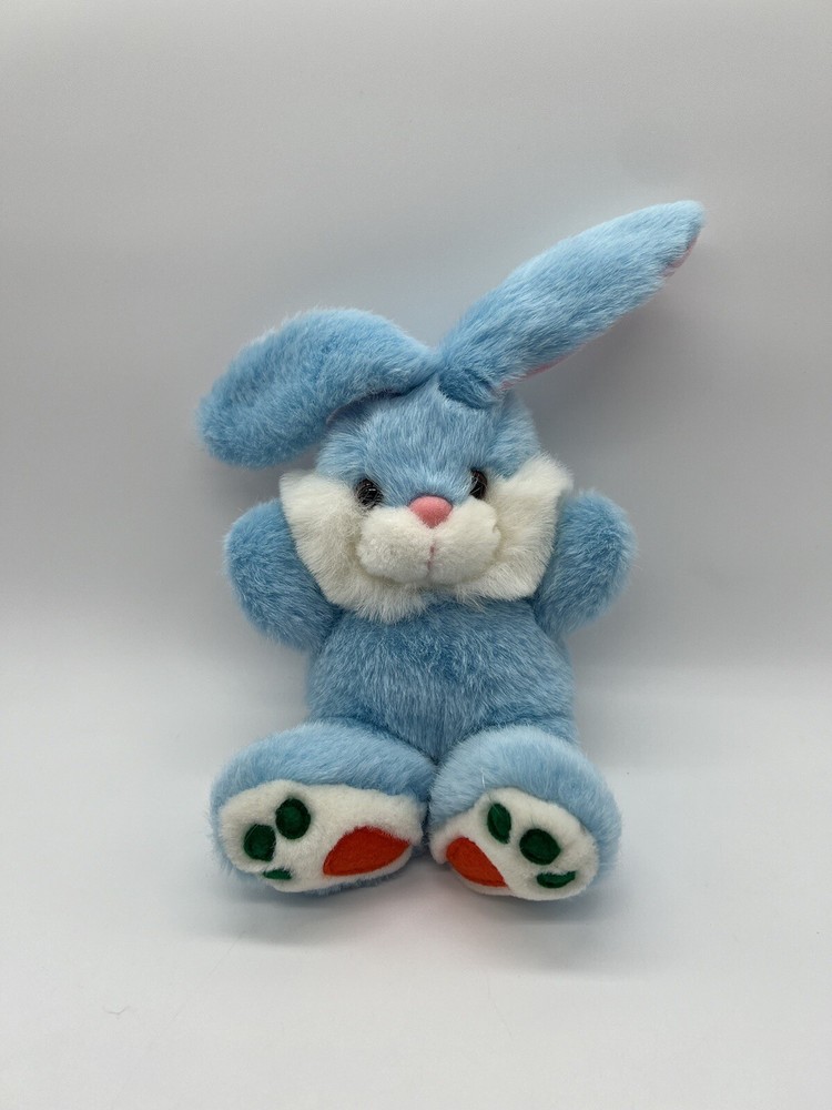 Easter Blue And White Bunny Plush Stuffed Animal 7”