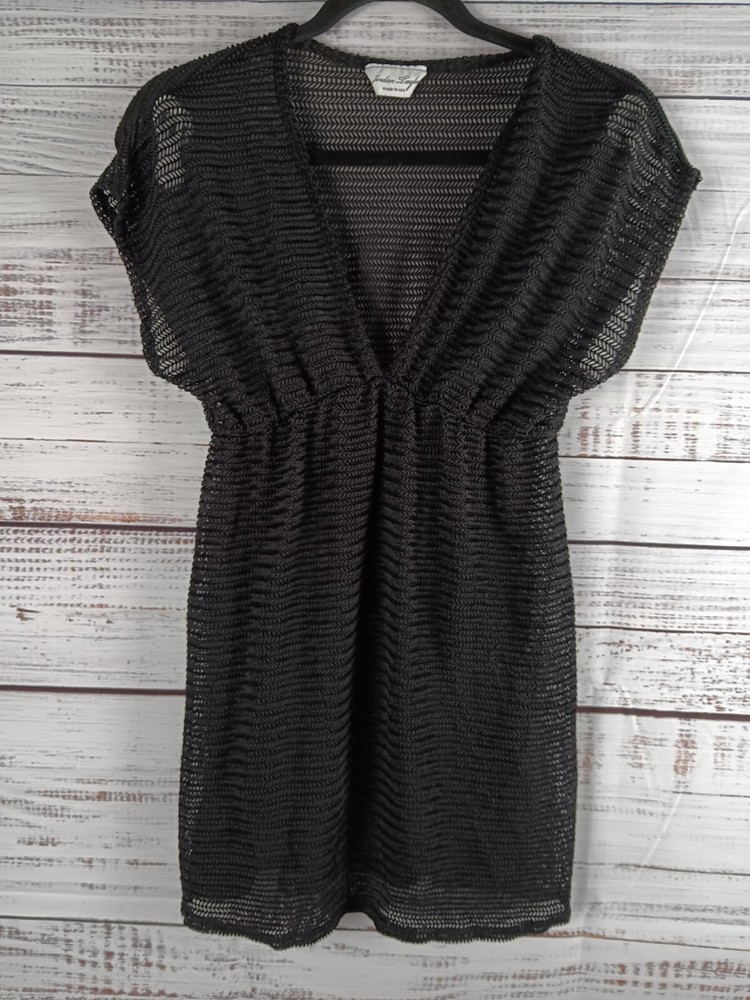 Jordan Taylor Swimsuit Mesh Cover Up Sz Medium Color Black Sleeveless