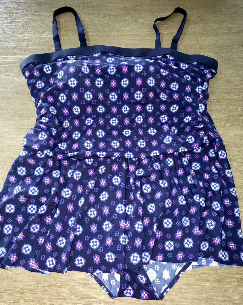 WOMEN PLUS size 3X-4X SWIM SWIMMING SUIT 1 PC SUPER CONDITION! BRA DARK BLUE WOW
