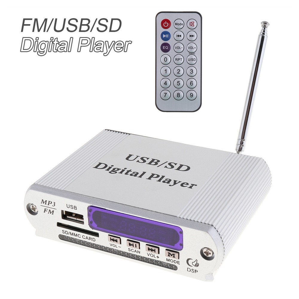 LED Display Power Amplifier Digital Audio Music Player FM/ MP3/ SD/USB/ Remote
