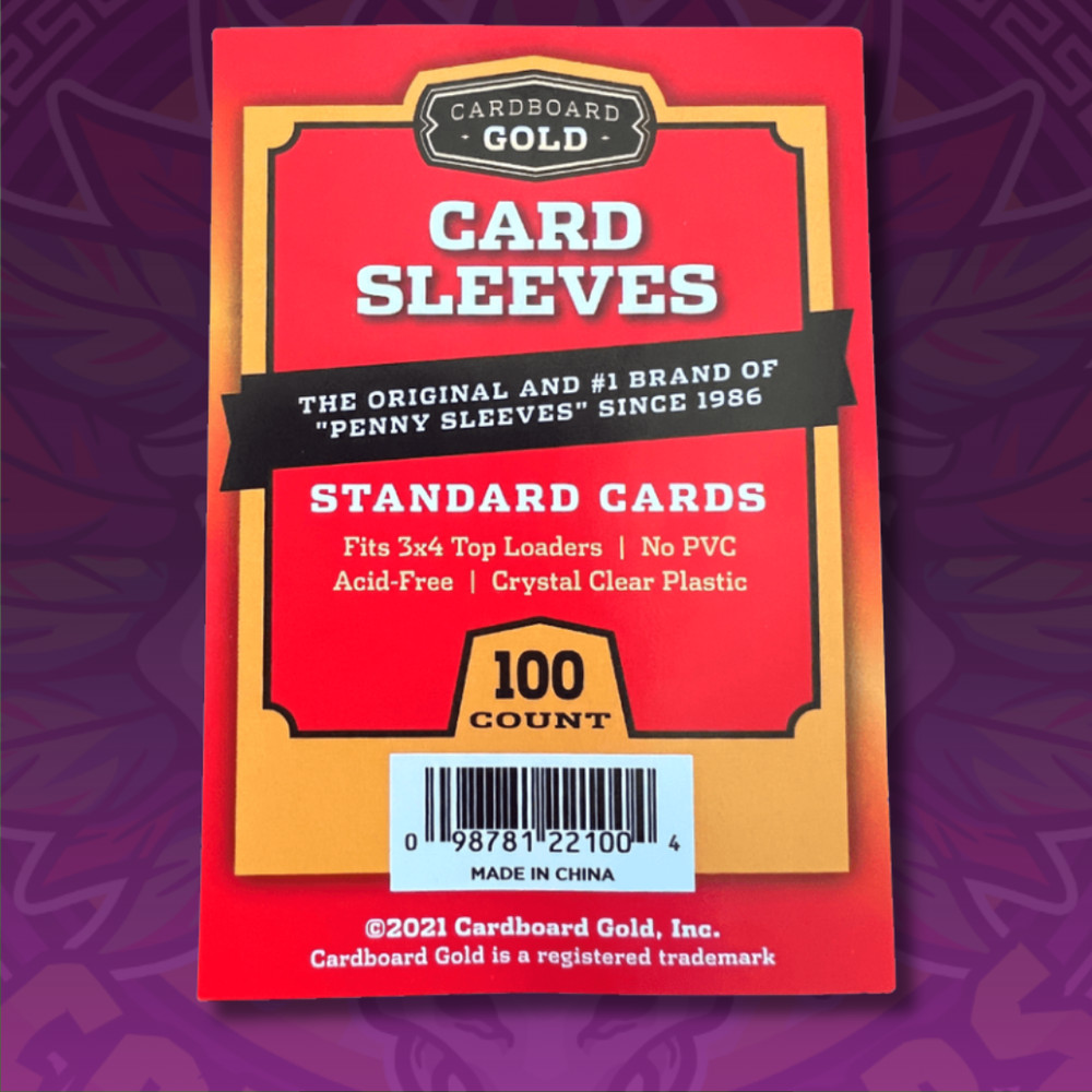 Soft Card Sleeves – Standard Size Trading Cards (100ct) - Cardboard Gold