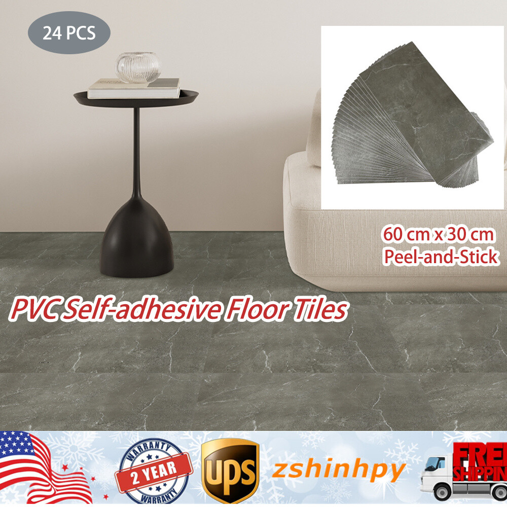 24-Piece Self-Adhesive PVC Floor Tiles for Kitchen Indoor Use 60x30cm