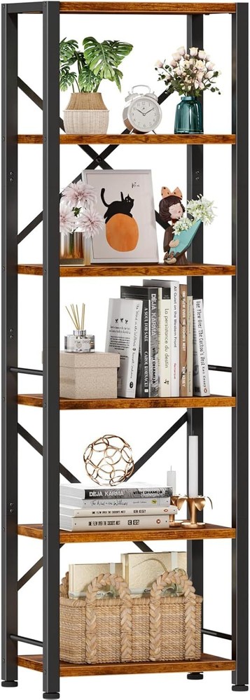 Furologee 6 Tier Tall Bookshelf, 6 - 15.3