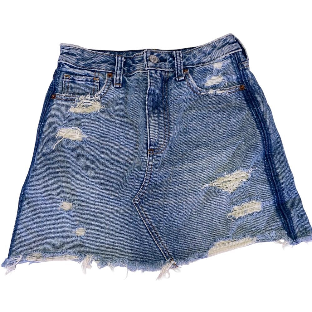 Abercrombie & Fitch Woman's Zoe Natural Rise Vintage Distressed Skirt Size 24/00