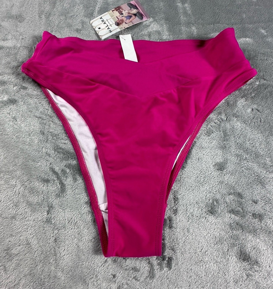 Halara Women’s Bathing Suit Bikini Bottoms SIZE MEDIUM Pink Magenta BOTTOM ONLY