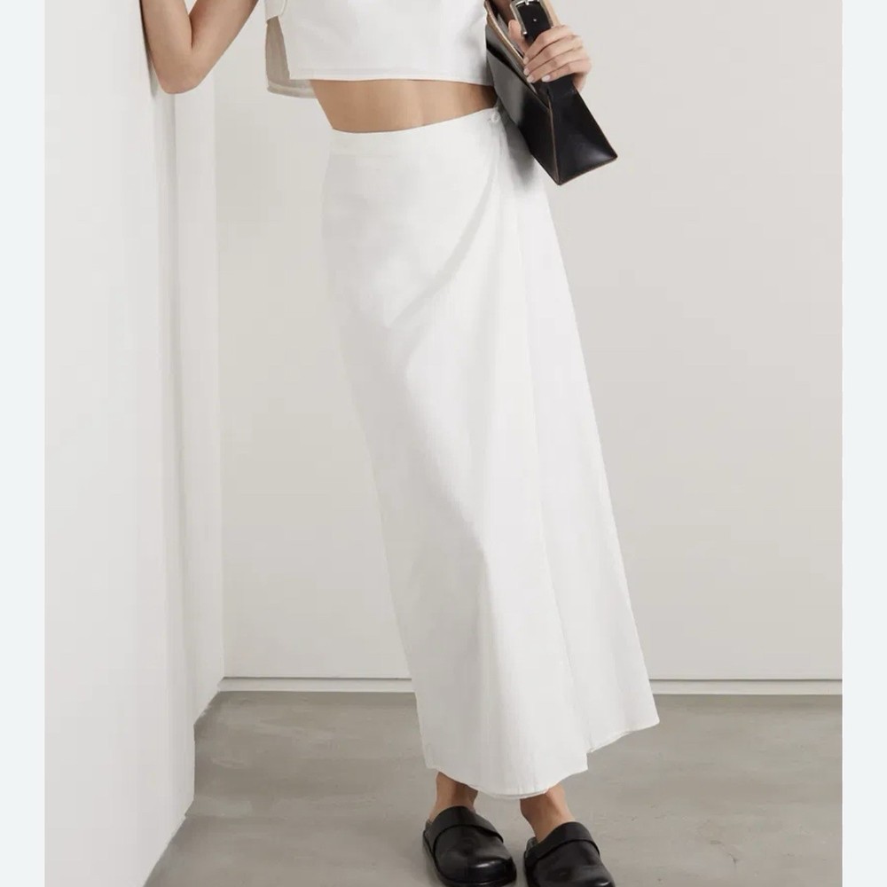 REFORMATION Mylie Organic Cotton-Blend Wrap Skirt Size 4