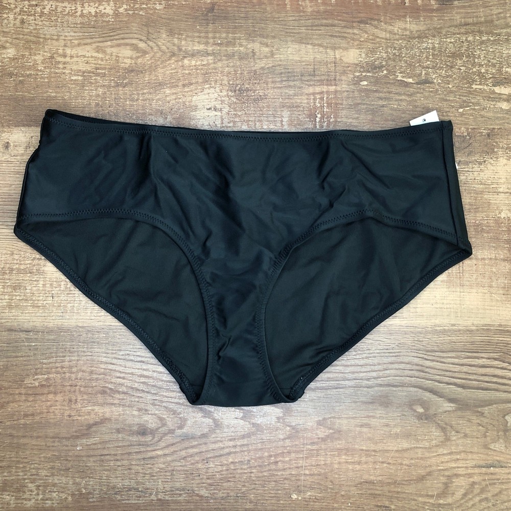 Aerie Hipster Bikini Bottom Size Large Black NWT