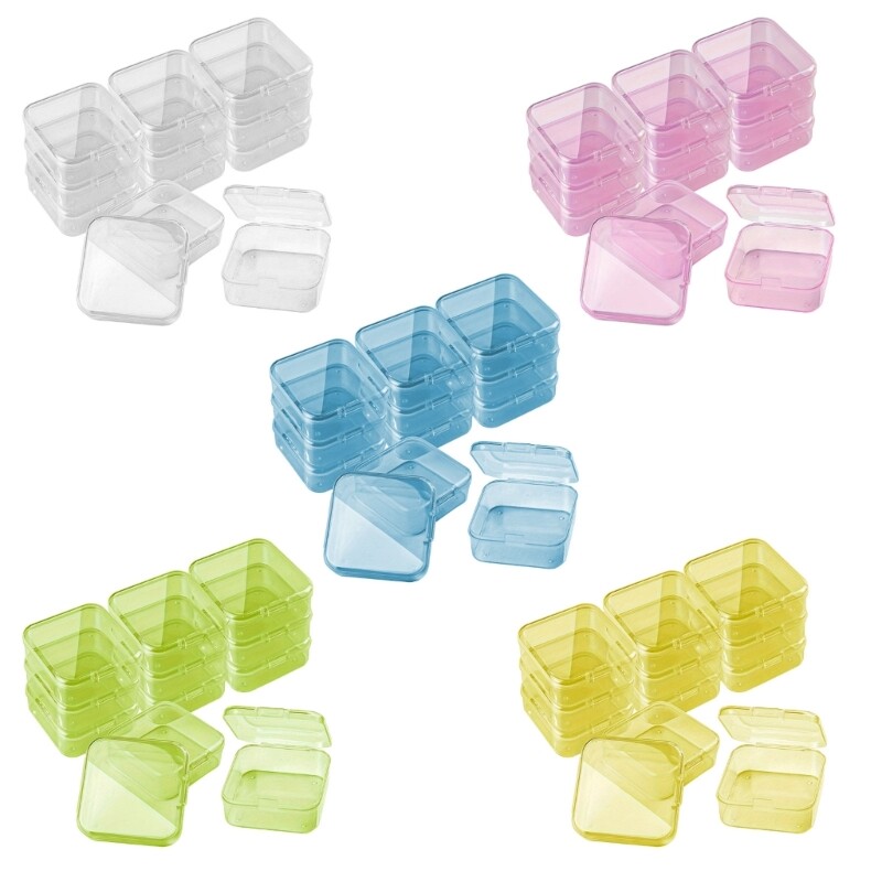 12Pcs Stackable Colorful Plastic Storage Boxes with Lids