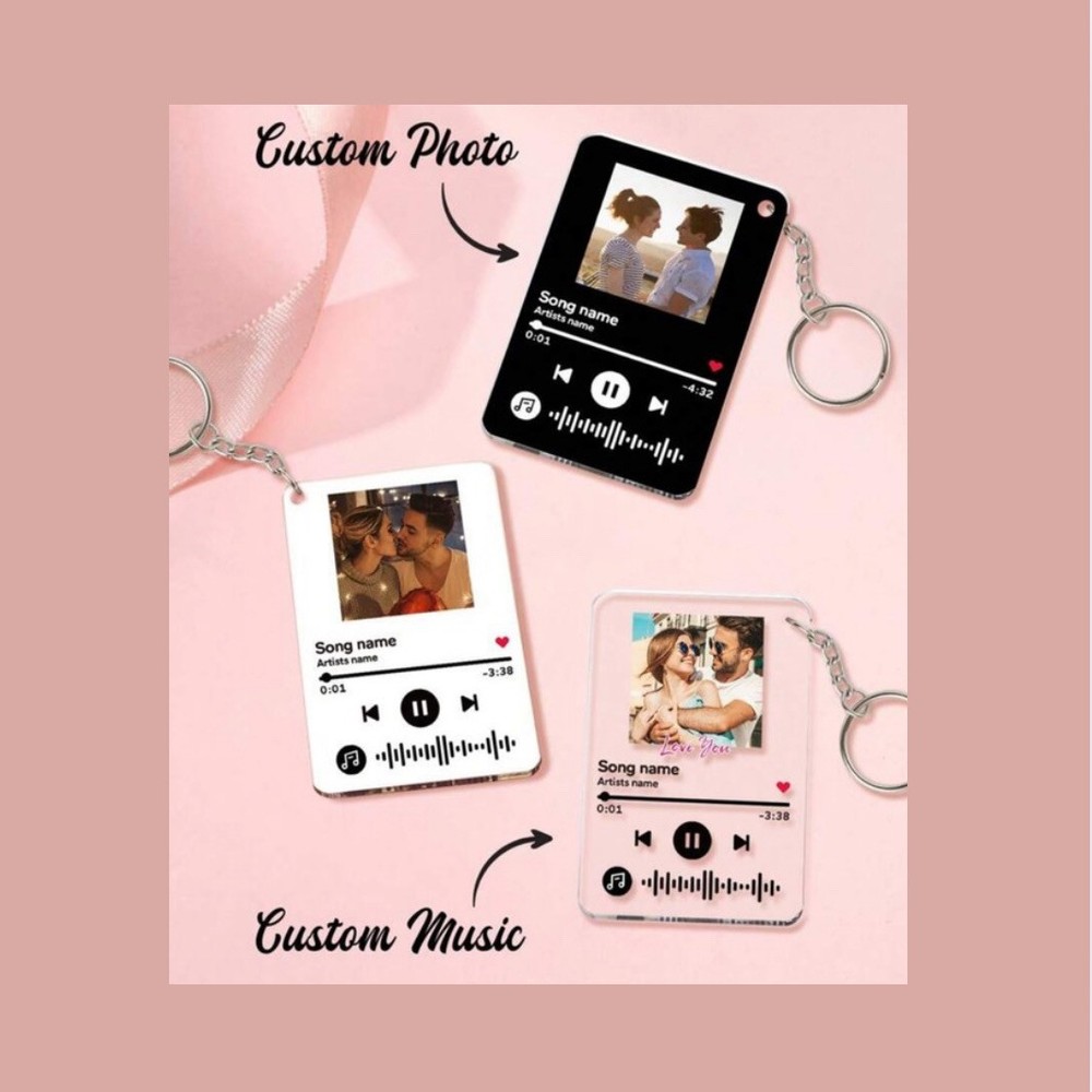 Custom Music Code Keychain, With Favorite Song