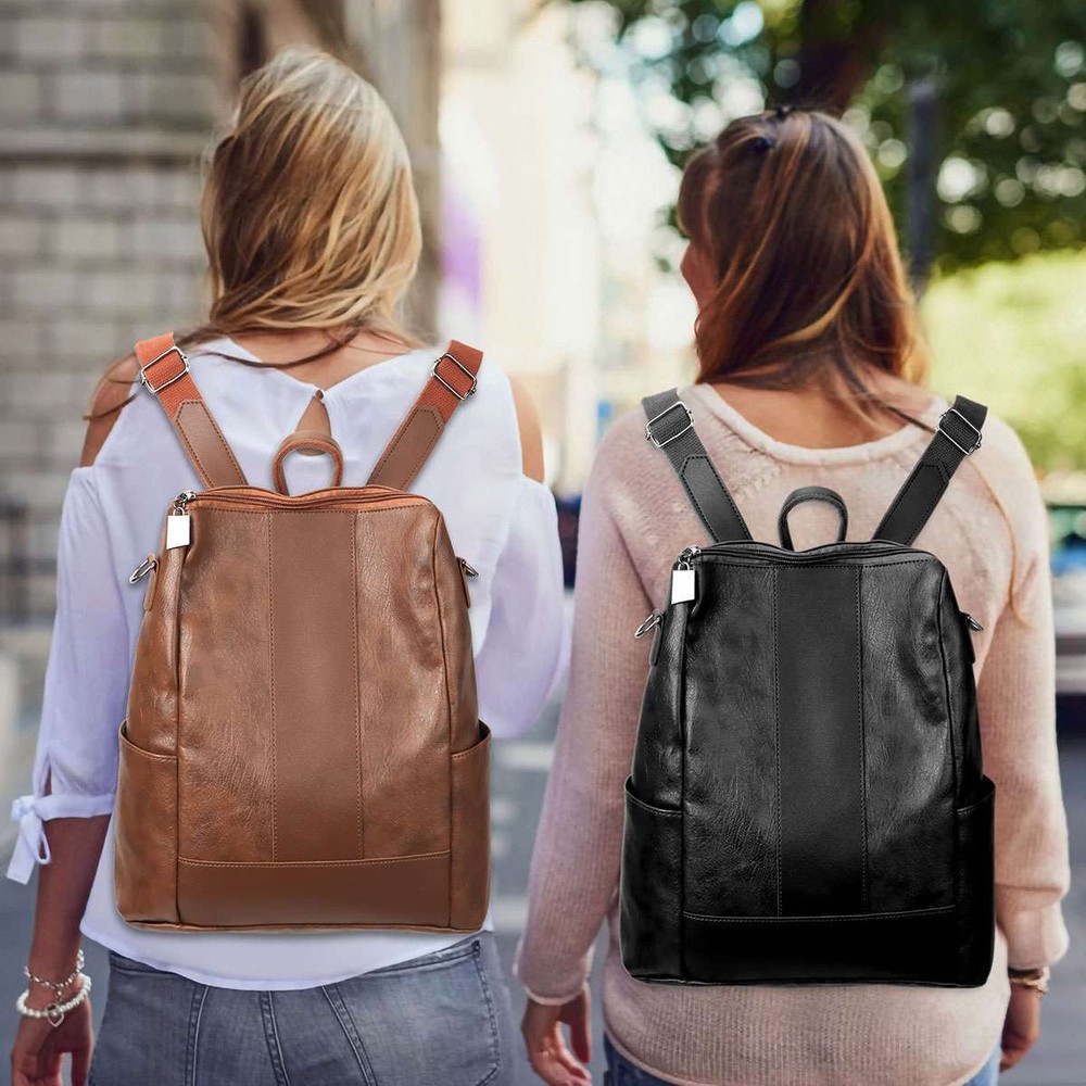 Women Leather Backpack Travel Anti-theft Shoulder Bag Lady Purse Satchel Handbag