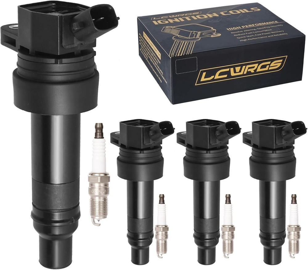 Set of 4 Ignition Coil Pack and Iridium Spark Plugs Fits for 1.6 L4 Kia Soul Rio