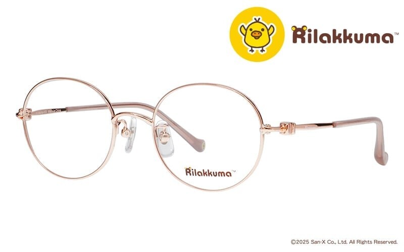 San-X Rilakkuma Kiiroitori Bird Eyeglass Glasses Frame Metal Round Pink Gold