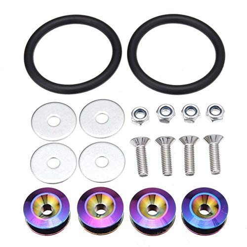 Universal JDM Quick Release Fasteners Kit Aluminum Car Bumper Fender Washers ...