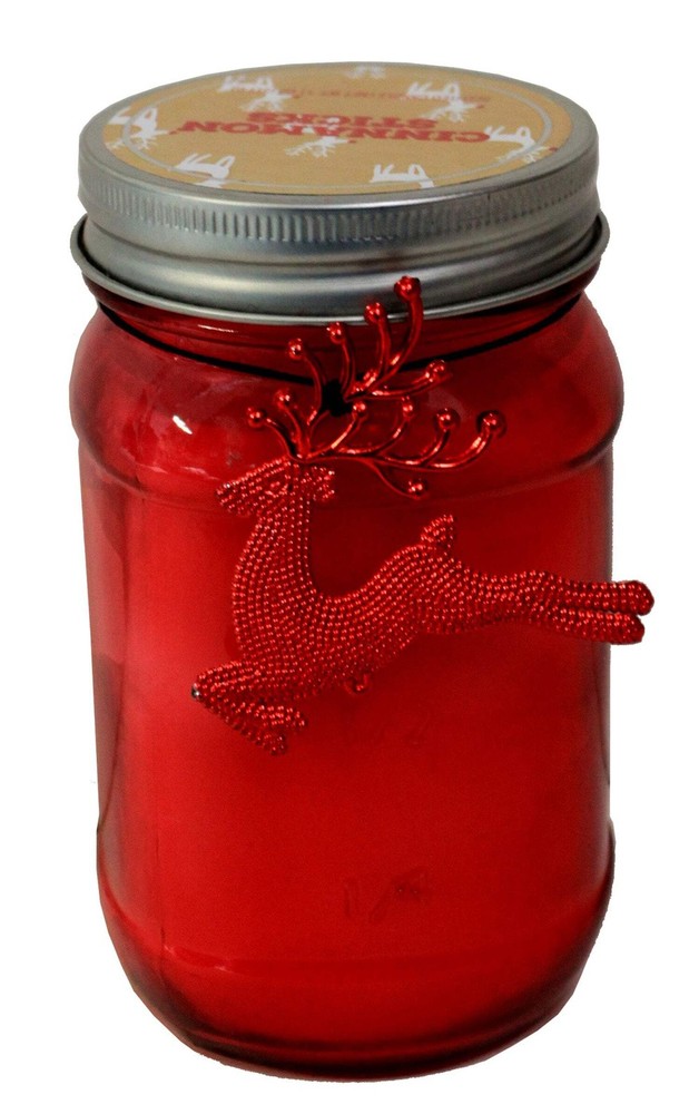 6042 - Handcrafted Cinnamon Sticks Mason Jar Candle for Cozy Home Fragrance |Sce