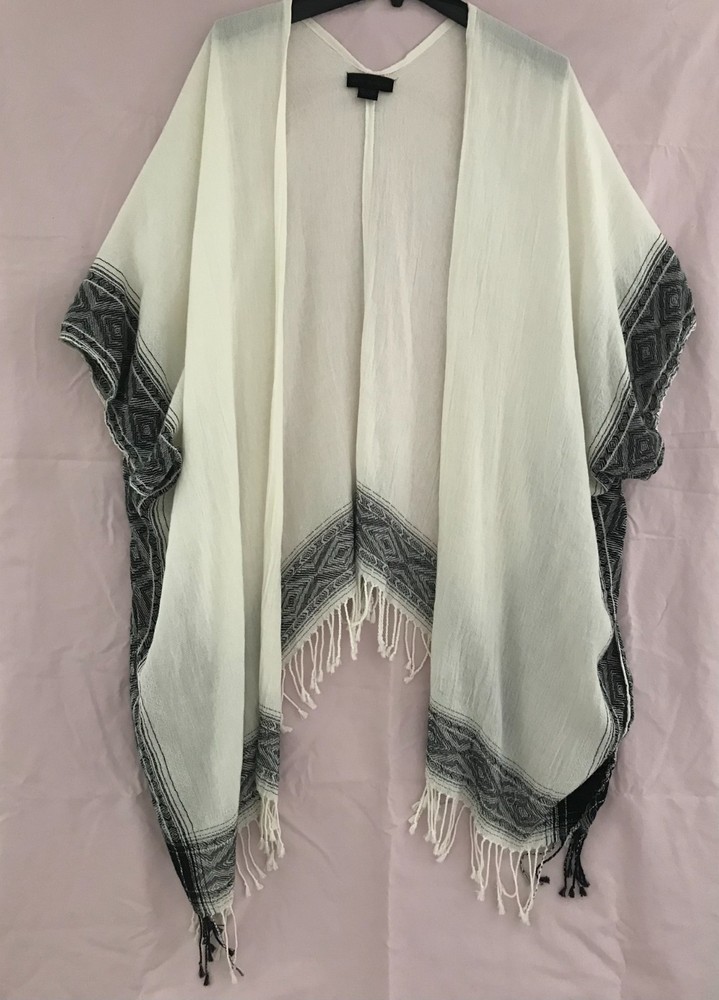 Steve Madden Swim Cover Up/Kimono with Fringe Boho Size OSFM
