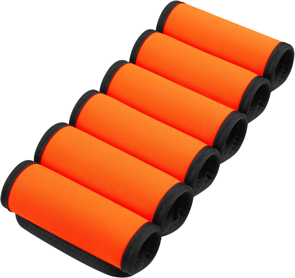 6 Pack Luggage Handle Wrap, Luggage Handle Wraps for Suitcase, Bright Orange