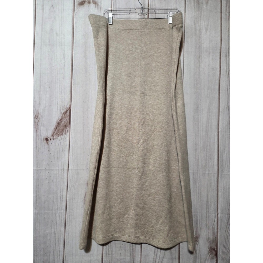 Universal Thread Womens Beige Knit Maxi Skirt 1X Slit Comfortable Minimalist