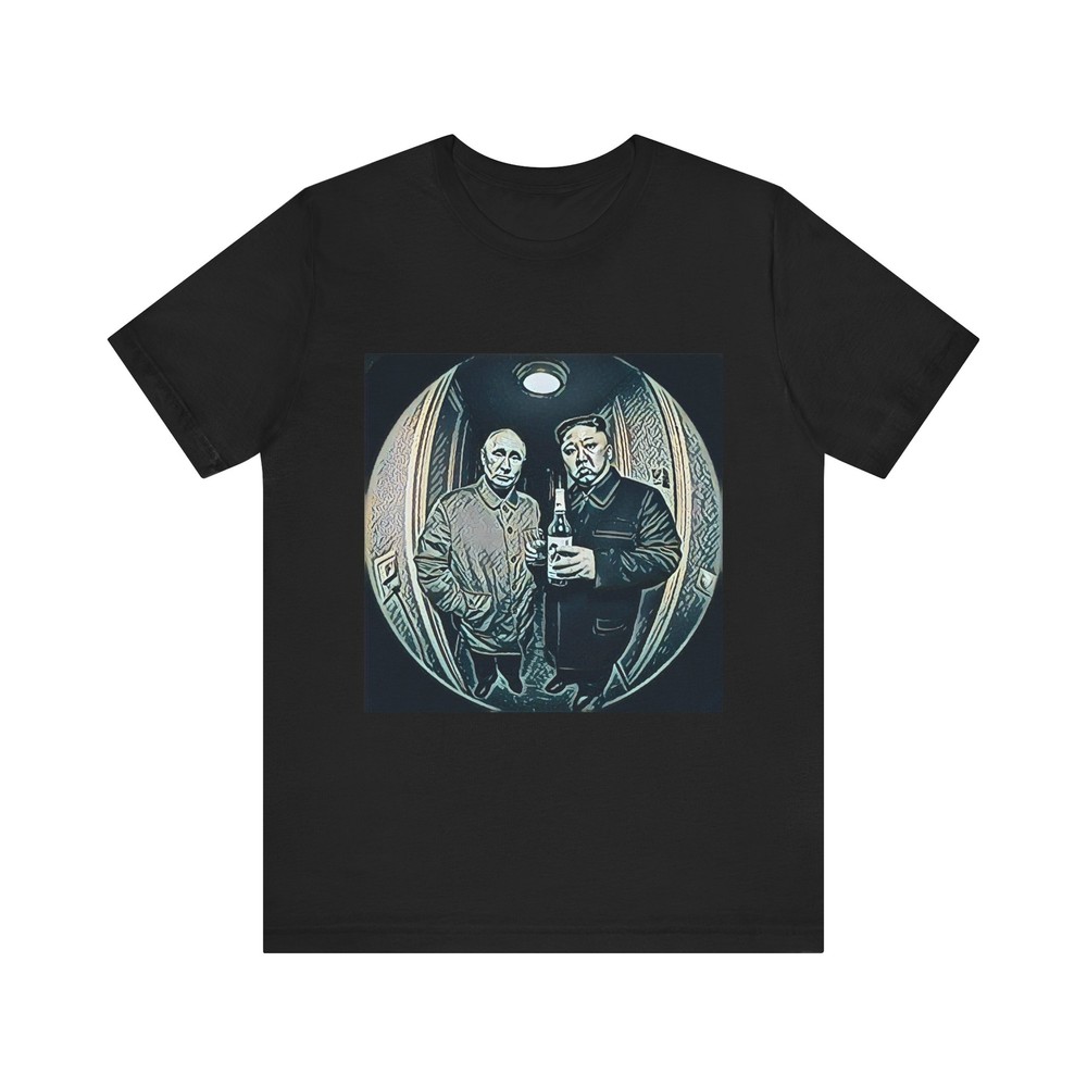 Kim Jong Un Putin Graphic Print Art Crew Neck Unisex Jersey Short Sleeve Tee