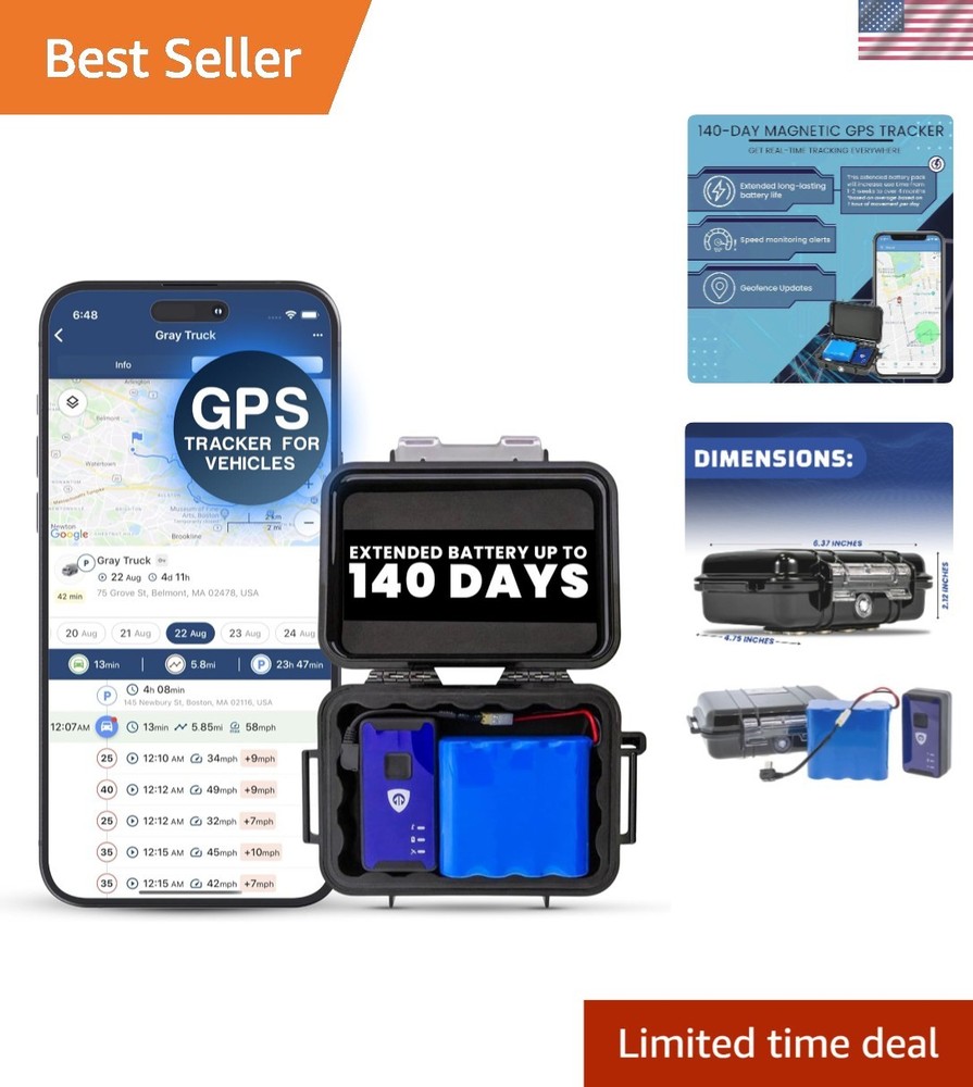 Hidden Magnetic GPS Car Tracker with 140-Day Battery for Secure Asset Monitoring