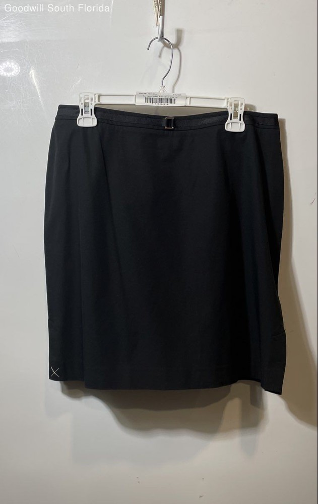 Ann Taylor Womens Black Stretch Side Zip Straight & Pencil Skirt Size 14P