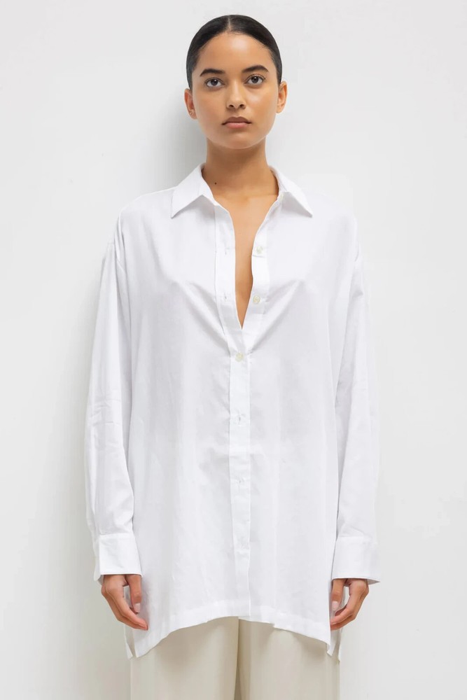 Leset Oversized Button Down in White One Size